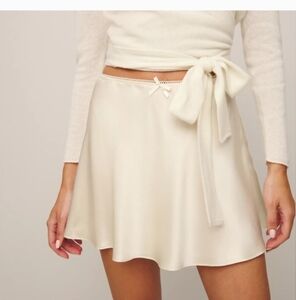 Reformation Cream Mini Skirt